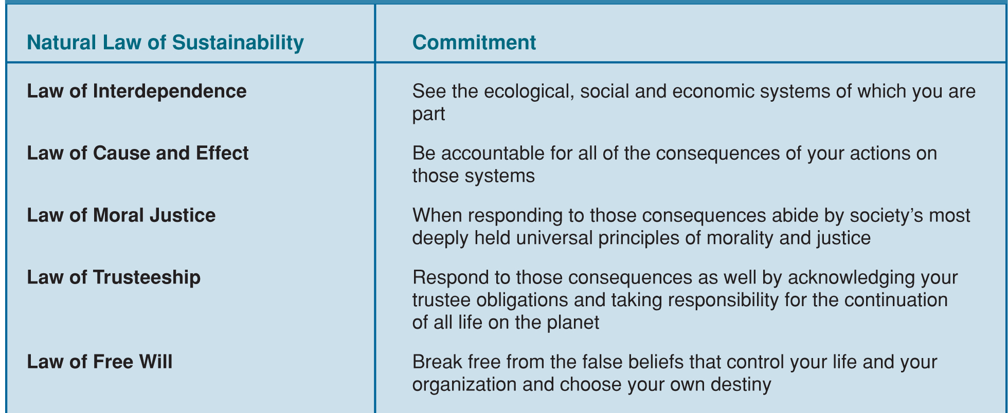 THE FIVE COMMITMENTS